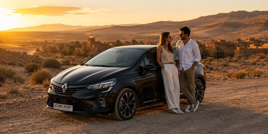 couple car and stay